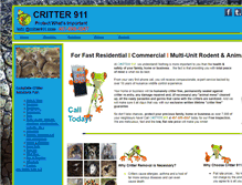 Tablet Screenshot of critter911.com